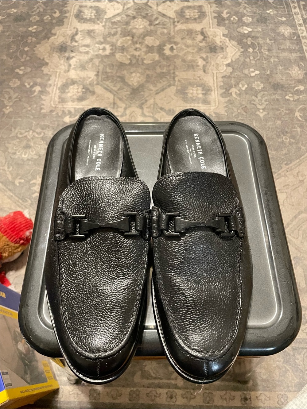 Kenneth Cole Men's Black Leather Bit Loafers